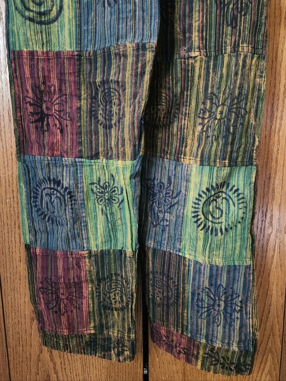 Gypsy Rose Cotton Tie-Dye Patchwork Overalls - Picture 3 of 10